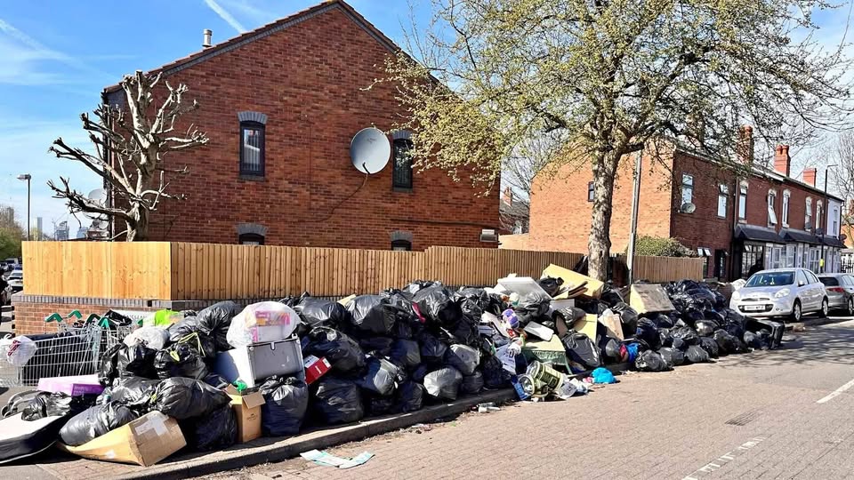 Rubbish awaiting clearance